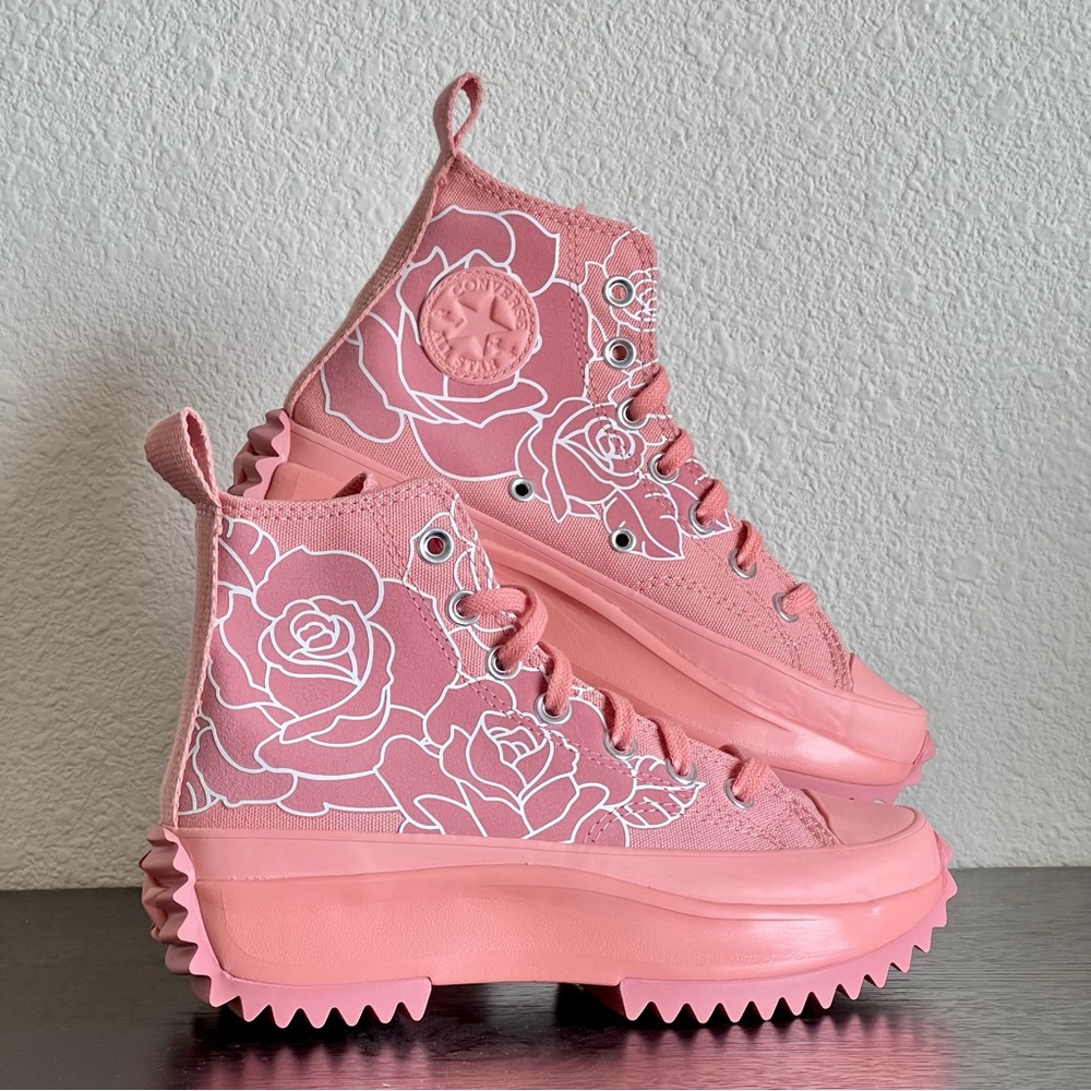 Converse Run Star Hike Hi Rose Pink Quartz Platform 'Natasha Cloud Floral'